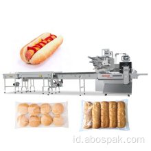 Mesin pembungkus flowpack makanan Hotdog otomatis